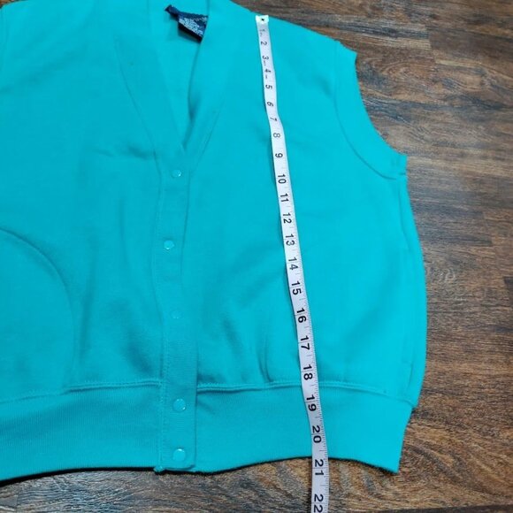 Palmettos 80's Button-Front Relaxed Cozy Vest Jacket Blue Women's Size Medium - Picture 8 of 9